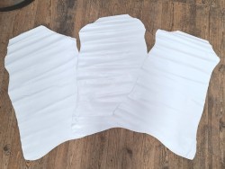 Lot de 3 peaux de cuir stretch identiques blanc - cuir en stock