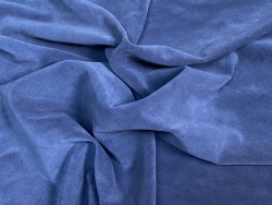 Peau de veau velours bleu marine - maroquinerie - Cuir en Stock