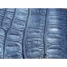 Morceau de cuir crocodile véritable bleu marine mat - cuir en stock