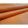 Morceau de cuir de taurillon - gros grain - couleur orange - cuirenstock