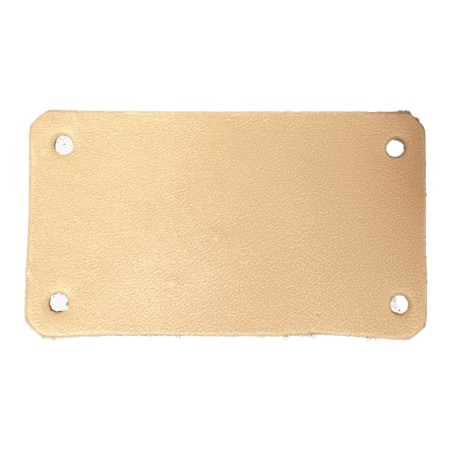 Etiquette de bagage en cuir naturel - Rectangulaire 7cm x 4cm - Cuir en Stock