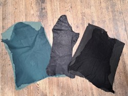 Lot de 3 peaux de cuir stretch - vêtement - maroquinerie - bonnes affaires - cuir en stock