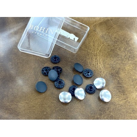 Lot boutons pression - métal argent - maroquinerie accessoire qualité professionnelle - cuir en stock