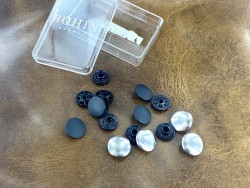 Lot boutons pression - métal argent - maroquinerie accessoire qualité professionnelle - cuir en stock