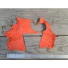 Cuir de crocodile véritable - queue de crocodile - orange mat - maroquinerie bijoux cuir en stock