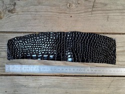 Morceau de cuir crocodile véritable -noir bleuté - cuirenstock