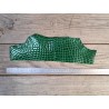 Morceau de cuir de crocodile véritable - vert - bijoux et accessoires - cuir en stock