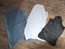 Lot de 3 peaux de cuir stretch - vêtement - maroquinerie - bonnes affaires - Cuir en Stock