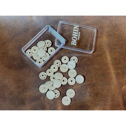 Lot boutons pression - beige - maroquinerie accessoire qualité professionnelle - Cuir en stock