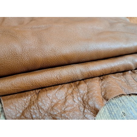 Demi-peau de cuir de vache - chamois - Cuir en stock