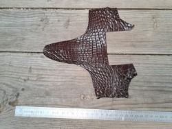 tête de crocodile - marron mat - bijou - accessoires - cuir en stock