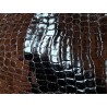 tête de crocodile - noir satiné - accessoire - bijou - Cuir en stock