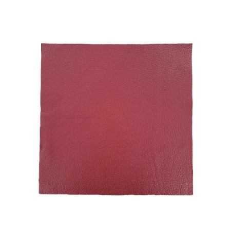 Morceau de cuir carré 27cm x 27cm - sangria - prêt à l'emploi Cuir en Stock