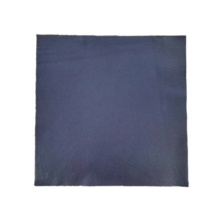 Morceau de cuir carré 27cm x 27cm - Bleu marine - prêt à l'emploi Cuir en Stock