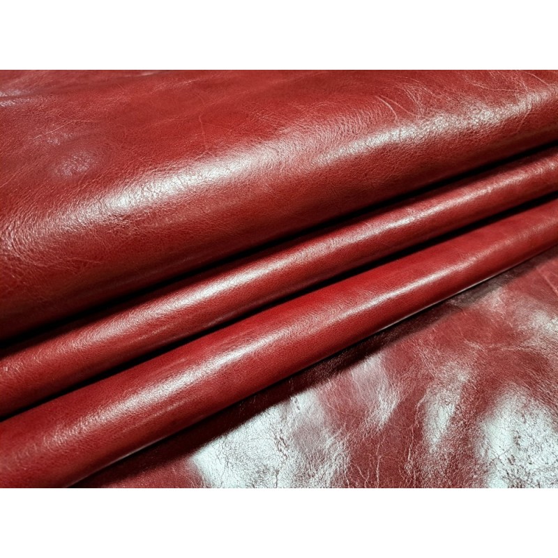 Lot De 10 Boutons En Cuir Vintage Panaché Rouge - Taille 1,8 à 3,5 Cm - Réf. 2450