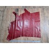 Bande de cuir de vachette pullup - végétal - rouge - maroquinerie - Cuir en stock