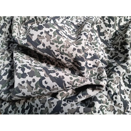 Peau de veau velours camouflage - gris clair - maroquinerie - Cuir en Stock