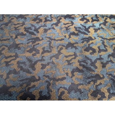 Peau de veau velours métallisé camouflage - bleu/or - Maroquinerie - Cuir en Stock