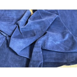 Peau de veau velours bleu marine - Cuir en Stock