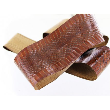 peau cuir de serpent marron Cuir en Stock