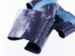 vente peau de cuir de serpent bleu marine cuirenstock