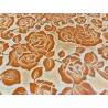 Peau de cuir de mouton motif fleuri orange - Cuir en Stock