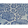 Peau de cuir de mouton motif fleuri bleu - Cuir en Stock