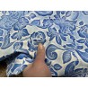 Peau de cuir de mouton motif fleuri bleu - Cuir en Stock