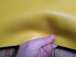 Demi peau de cuir de vache grainé - Jaune - maroquinerie - Cuirenstock