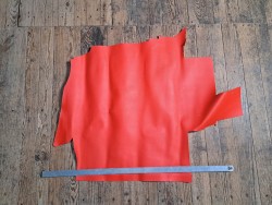 Demi peau de vachette grainée - orange - maroquinerie - cuirenstock