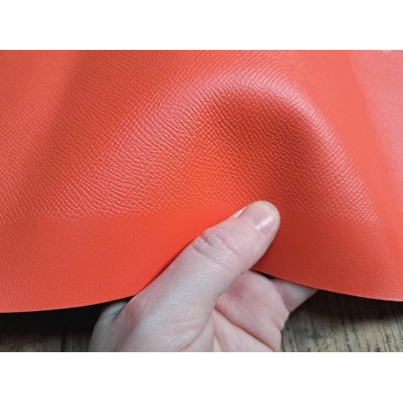 Demi peau de vachette grainée - orange - maroquinerie - ameublement - cuirenstock