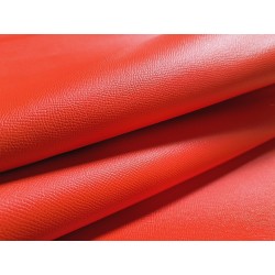 Demi peau de vachette grainée - orange - maroquinerie - cuir en stock