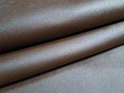 Demi peau de vachette grainé - Marron - maroquinerie - Cuir en stock