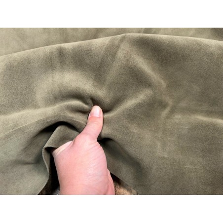 velours - kaki - maroquinerie - cuirenstock