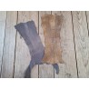 Lot de 2 pattes d'autruche - E -Brun kaki/Gris violacé- Cuir en Stock