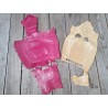 Lot de peaux de cuir de lézard - beige/fuchsia - soldes - bijou - accessoire - incrustation - Cuirenstock