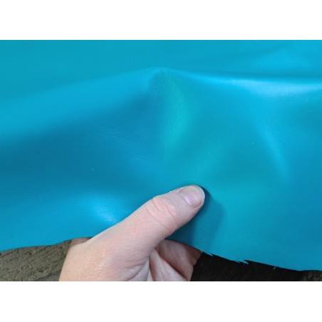 Peau de cuir de chèvre - Bleu turquoise