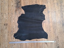 Peau de cuir de chèvre effet carbone - Noir - Cuir en Stock