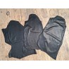 Lot de 3 peaux de cuir stretch identiques linéaires-Noir-Cuir en stock