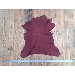 Peau de chèvre velours - Lie de vin- Maroquinerie - Cuir en Stock