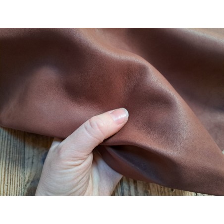 Peau de cuir de mouton - Terracotta - Cuir en stock