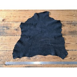 Peau de chèvre velours - Bleu nuit - Cuir en Stock