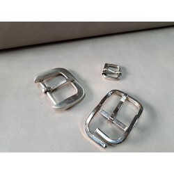 LOT de 3 boucles de ceinture - E - Nickelé - 20mm / 30mm / 40mm