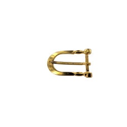 Boucle demi ovale moulure - Laiton - 20 mm - Cuir en Stock
