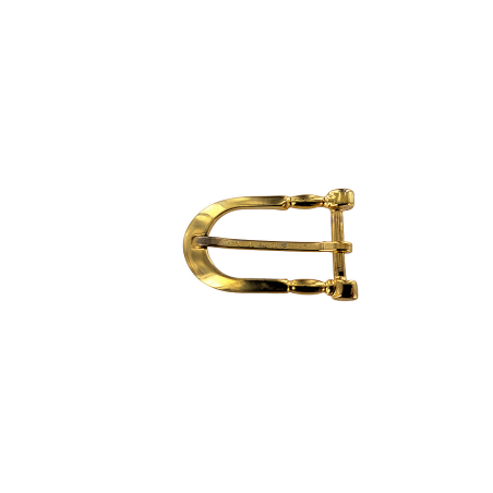 Boucle demi ovale moulure - Laiton - 20 mm - Cuir en Stock