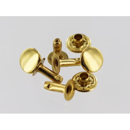 lot 20 rivets acier laiton taille 4 maroquinerie Cuir en Stock