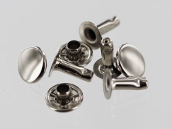 Lot rivets acier nickelé professionnel maroquinerie Cuir en Stock