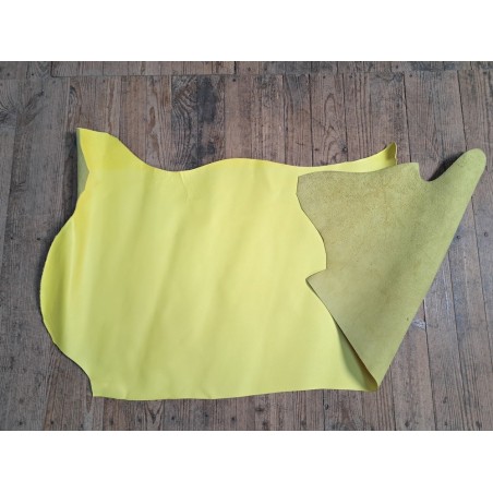 Demi-peau vache grainée - Jaune poussin - Cuirenstock