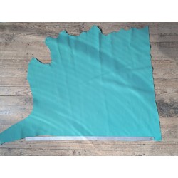 Demi-peau de cuir de veau grainée - Bleu turquoise