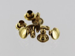 Lot 20 rivets simples acier finition laiton Cuir en Stock